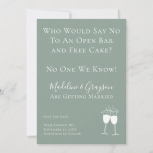 Funny Open Bar Free Cake Hochzeit speichern das Da Save The Date