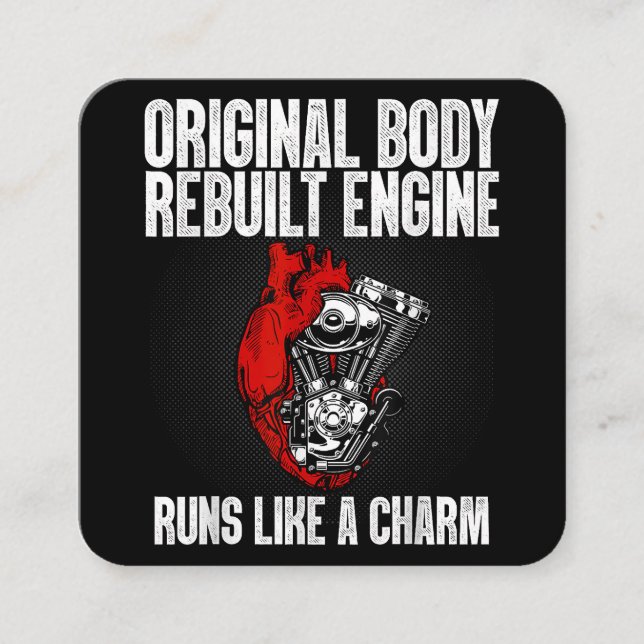 Funny Open Heart Operation Erholung Survivor Gesch Quadratische Visitenkarte (Vorderseite)