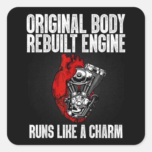 Funny Open Heart Operation Erholung Survivor Gesch Quadratischer Aufkleber (Vorderseite)