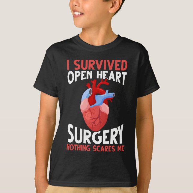 Funny Open Heart Operation Erholung T-Shirt (Vorderseite)