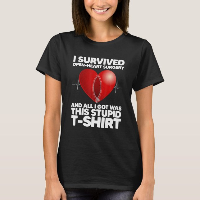 Funny Open Heart Surgery Art For Men Women Heart T T-Shirt (Vorderseite)