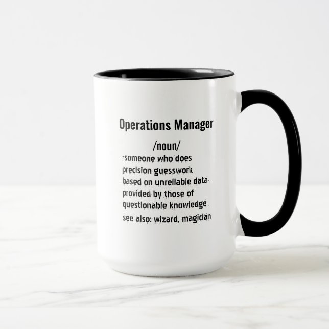 Funny Operations Manager Definition Geschenke Tasse (Rechts)