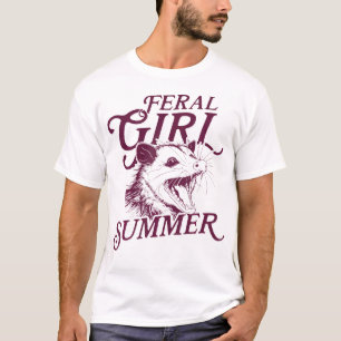 Funny Opossum Feral Girl Summer T - Shirt