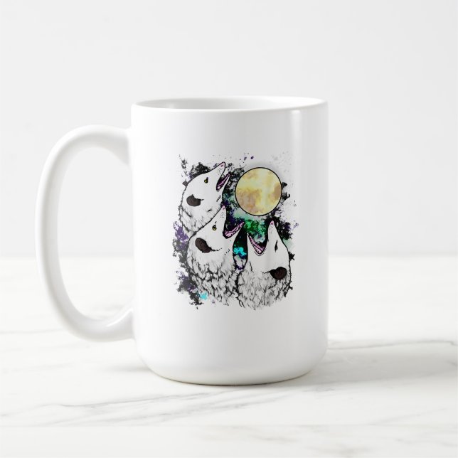 Funny Opossum Moon Cute Screaming Possum Kaffeetasse (Links)