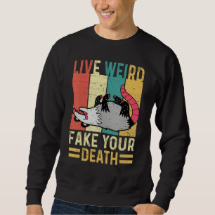 Funny Opossum Possum T-Shirt Lebendes Weites Fake Sweatshirt