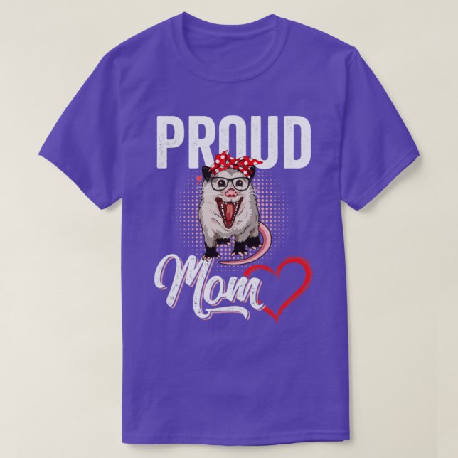 Funny Opossum Proud Mama Vintag Possum T-Shirt (Design vorne)