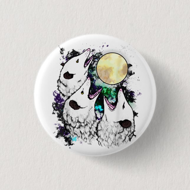 Funny Opossum Sticker | Cute Screaming Possum Button (Vorderseite)