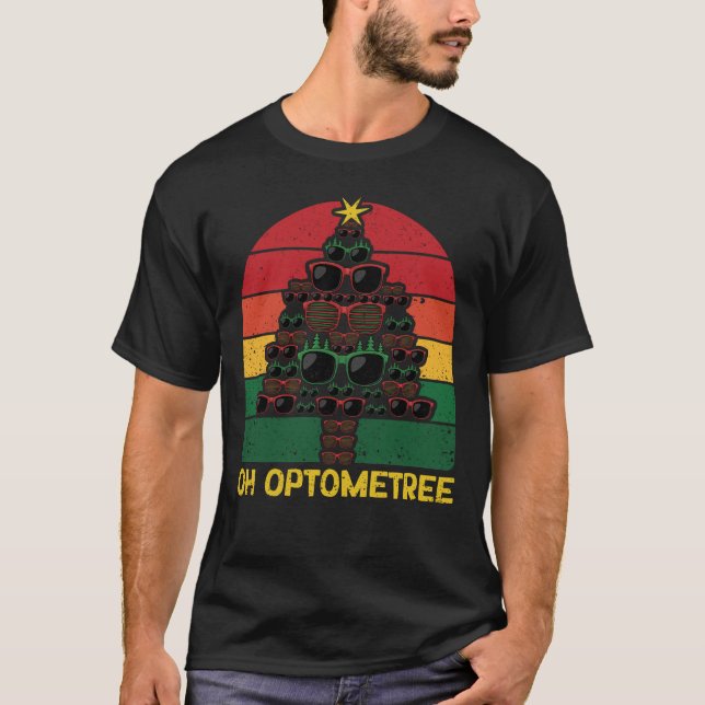 Funny Opticians Christmas Tree Glasses Xmas Oh T-Shirt (Vorderseite)