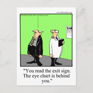 Funny Optometrist Cartoon Postkarte