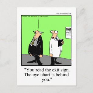 Funny Optometrist Cartoon Postkarte