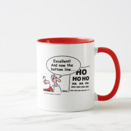 Funny Optometrist Cartoon Santa Claus Augentest Tasse