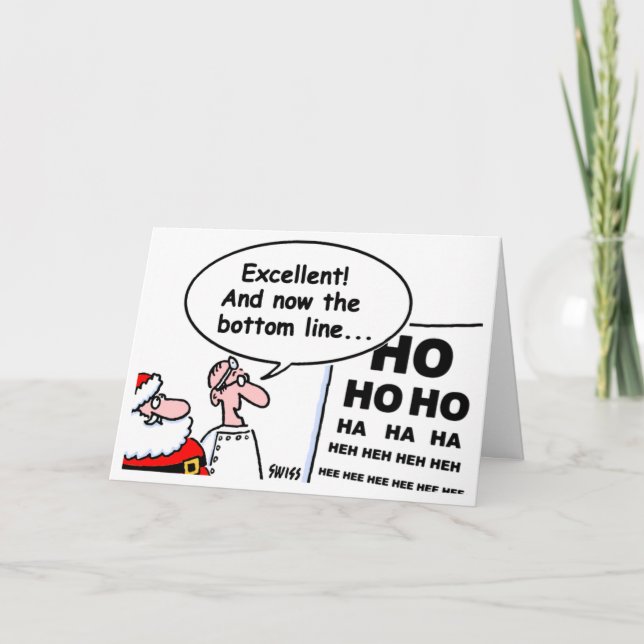 Funny Optometrist Eye Doctor Cartoon Weihnachten Karte (Vorderseite)