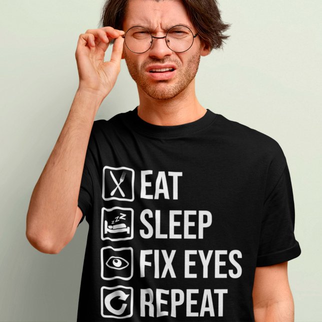Funny Optometrist fressen schlafend Augen Optizier T-Shirt (Von Creator hochgeladen)