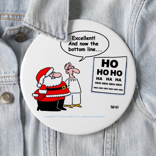 Funny Optometrist und Weihnachten Cartoon Weihnach Button (Beispiel)