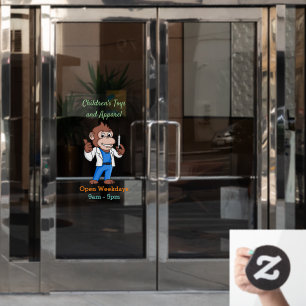 Funny Orang-Utan Cartoon Arzt Fensteraufkleber