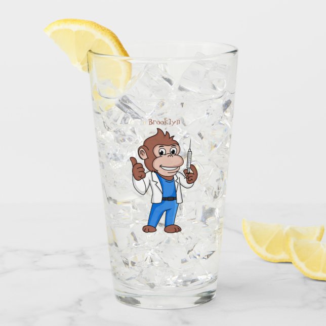 Funny Orang-Utan Cartoon Arzt Glas (Vorderseite Ice)