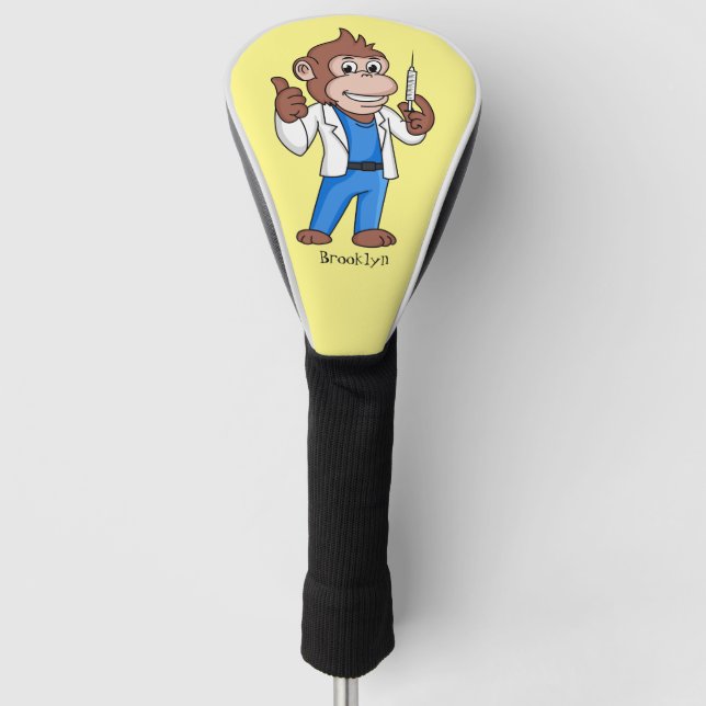 Funny Orang-Utan Cartoon Arzt Golf Headcover (Vorderseite)