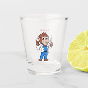 Funny Orang-Utan Cartoon Arzt Schnapsglas