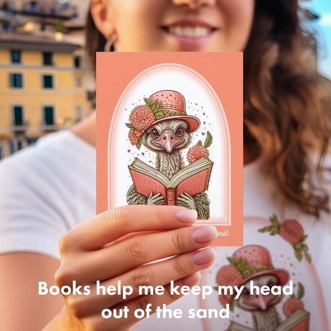 Funny Orange Bird Illustration Ostrich Postcard Postkarte (Von Creator hochgeladen)