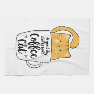 Funny Orange Cat Coffee Mug Cat Lover  Geschirrtuch
