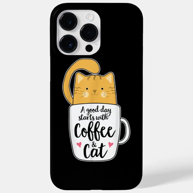 Funny Orange Cat Kaffee Tasse Chat Lover Case-Mate iPhone Hülle (Rückseite)