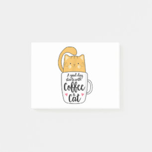 Funny Orange Cat Kaffee Tasse Chat Lover Post-it Klebezettel