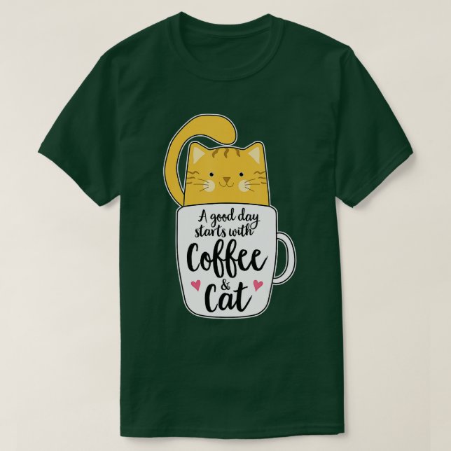 Funny Orange Cat Kaffee Tasse Chat Lover T-Shirt (Design vorne)