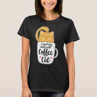 Funny Orange Cat Kaffee Tasse Chat Lover T-Shirt