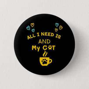 Funny Orange Cat Tasse Cat Lover T - Shirt Button
