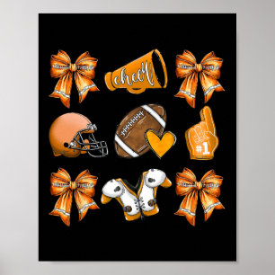 Funny Orange Cheer Coquette Football Mama Frauen G Poster