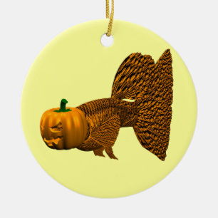 Funny Orange Guppy Keramik Ornament
