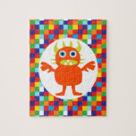 Funny Orange Monster Kreatur Bright Color Blocks Puzzle<br><div class="desc">Funny Orange Monster Kreatur Helle Farbe Blöcke Produkte.</div>
