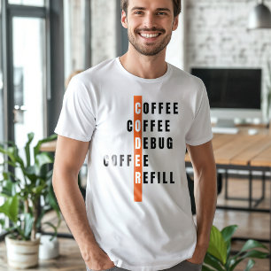 Funny Orange Programmer Kaffeebuchneufüllung T-Shirt