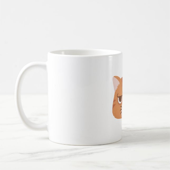 Funny Orange Tabby Cat mit glühender Oberfläche Kaffeetasse (Links)
