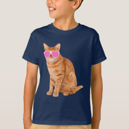 Funny Orange Tabby Cat mit Sonnenbrille T-Shirt