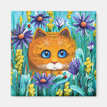 Funny Orange Tabby Cat Mouse Blume Creationarts