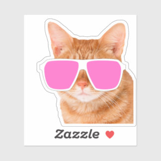 Funny Orange Tabby Cat Peeking Aufkleber
