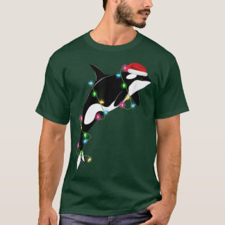 Funny Orca Killer Whale Santa Hat Christmas Sea An T-Shirt
