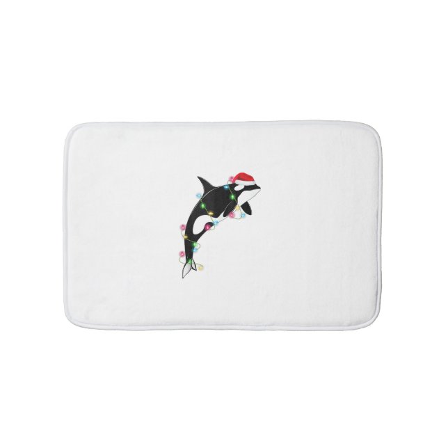 Funny Orca Killer Whale Weihnachtsmannmütze Weihna Badematte (Vorderseite)