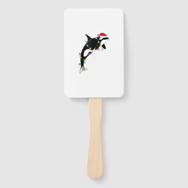 Funny Orca Killer Whale Weihnachtsmannmütze Weihna Fächer (Vorderseite)