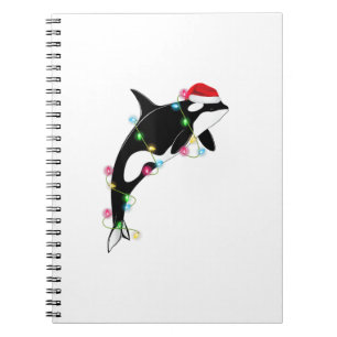 Funny Orca Killer Whale Weihnachtsmannmütze Weihna Notizblock