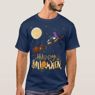Funny Orca Ride Hexenschuh Orca Fisch Halloween T-Shirt