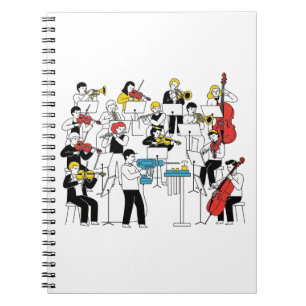 Funny Orchestra Illustration - Drill Player Notizblock