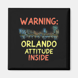Funny Orlando Florida Night Skyline Vintag Premiu Magnet