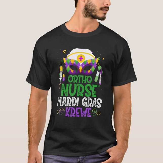 Funny Ortho Nurse Krewe Mask Mardi Gras Carnival P T-Shirt (Vorderseite)