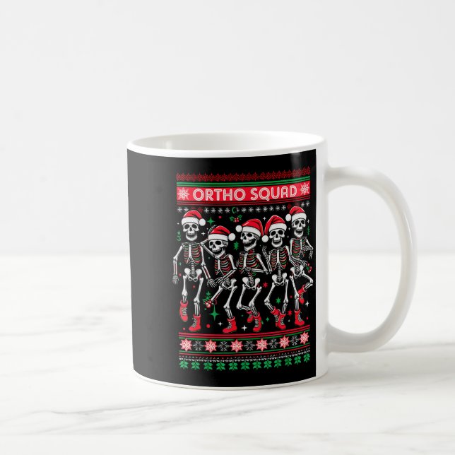Funny Ortho Squad Christmas Three Santa Skeletons  Kaffeetasse (Rechts)