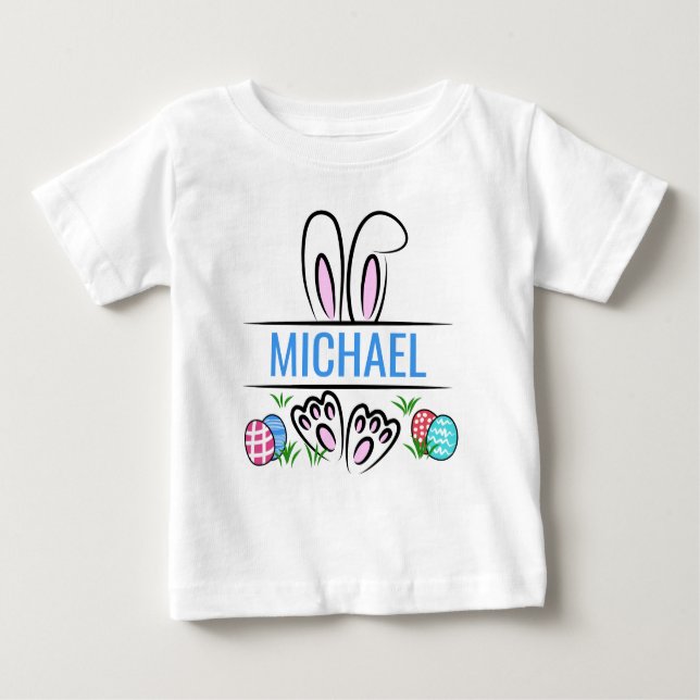 Funny Ost Bunny Name Personalisiert Baby T-shirt (Vorderseite)