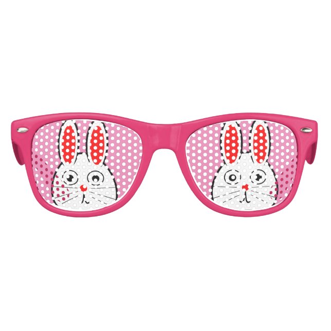 Funny Oster Bunny Pink Niedlich Partybrille (Vorderseite)