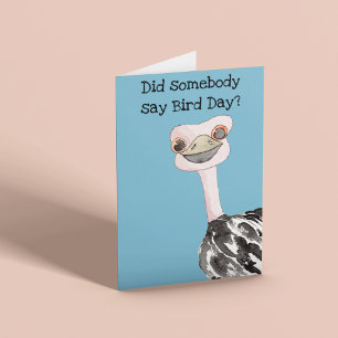 Funny Ostrich Bird Tag Geburtstag Karte