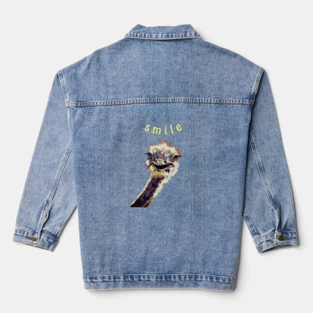 Funny Ostrich Denim Jacket Jeansjacke (Rückseite)